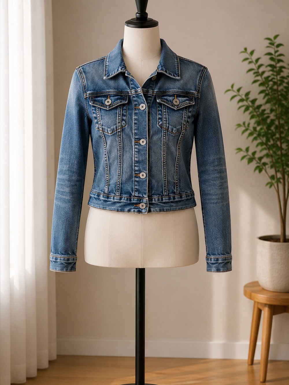 Classic Denim Jacket in Medium Blue